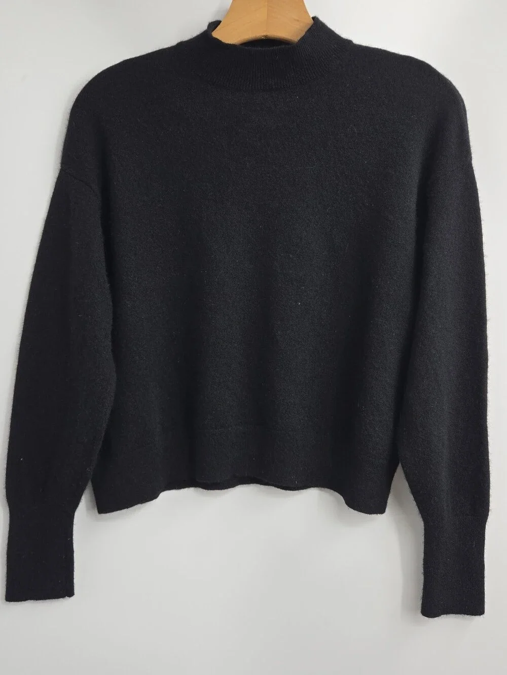 Everlane Cashmere Sweater Black Mock Neck Minimal Pullover